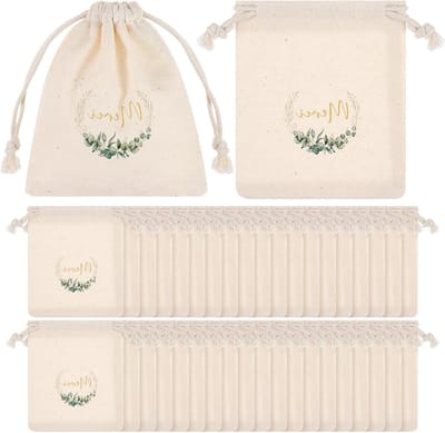 40 Stuks Cadeautasjes voor Bruiloften met Eucalyptus - Favor Bags voor Feestjes, Verjaardagen en Kerstmis