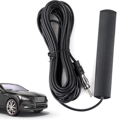 Autoradioantenne FM, autoradio, voorruitantenne, universele ANT-309 zelfklevende autoantenne, frequentie 85-470 MHz, met 5 m verlengkabel en DIN-stekker, ontvangst voor auto's, vrachtwagens, boten