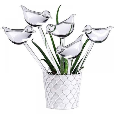 Automatisch Bewateringssysteem Vogelvorm – 5 Stuks PVC Planten Bewatering Bol Irrigatieballen 10x25 cm voor Kamerplanten, Balkon & Tuin