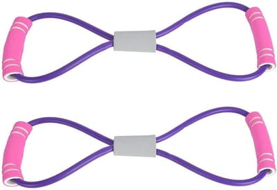 Oefenband in 8-vorm, Set van 2 Stuks in 3 Kleuren voor Thuis Workout, Yoga, Pilates en Krachttraining