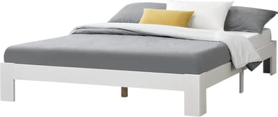 Houten bed Raisio grenen met bedbodem 140x200 cm wit