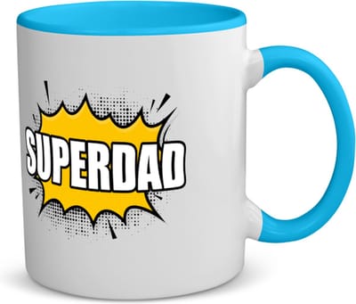 Akyol - superdad koffiemok - theemok - blauw - Papa - supervader - vader cadeautjes - vaderdag - verjaardagscadeau - verjaardag - cadeau - geschenk - kado - gift - vader artikelen - 350 ML inhoud