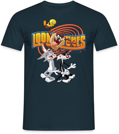 Looney Tunes Bugs Taz Tweety Sylvester T-Shirt Heren