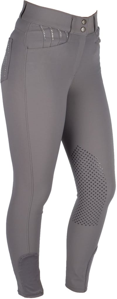 Mondoni Crystal High Waist KG Rijbroek - Maat: 34 - Grijs - Polyamide