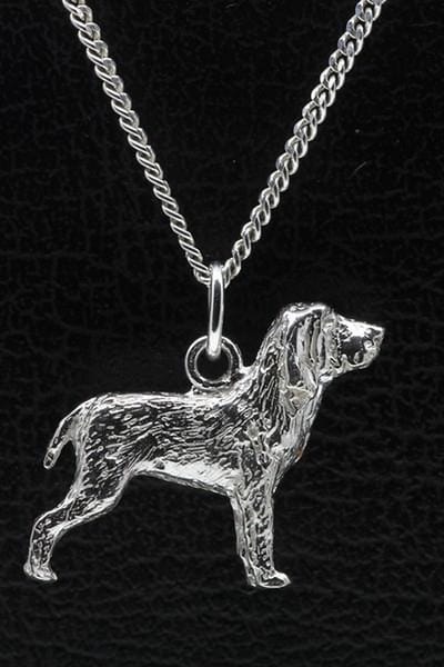 Zilveren Bracco italiano ketting hanger - groot