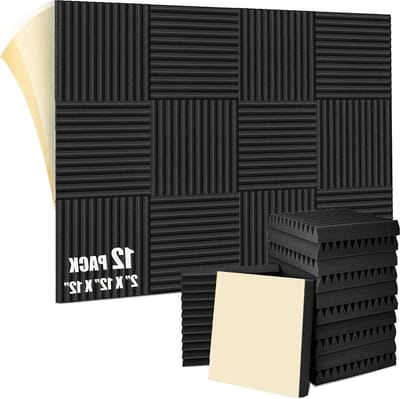 Akoestische schuimpanelen zelfklevend geluidsdicht - 12 stuks 30 x 30 x 5 cm voor studio thuiskantoor