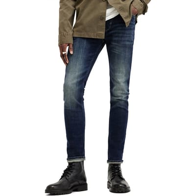 AllSaints Cigarette Indigo Maat: W31L32 | Slim Jeans Outlet | Heren | Blauw
