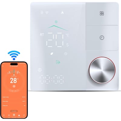 Slimme thermostaat voor elektrische vloerverwarming in huis WiFi-aircothermostaat met AI Smart Learning-app