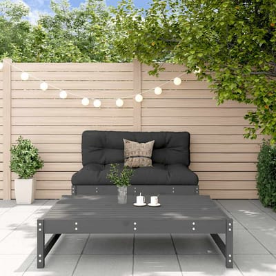 vidaXL - 2-delige - Loungeset - met - kussens - massief - hout - grijs