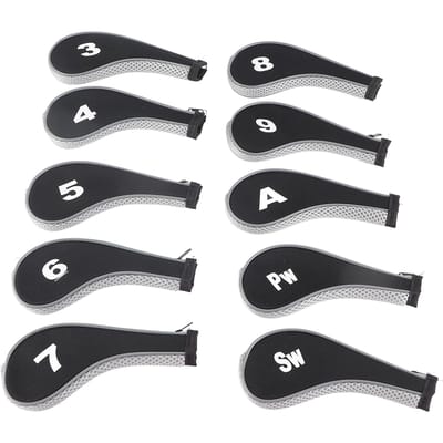 10 stuks Neopreen Waterdichte Golfclub IJzeren Head Covers Putter Set Beschermhoes Golf Accessoire Grey