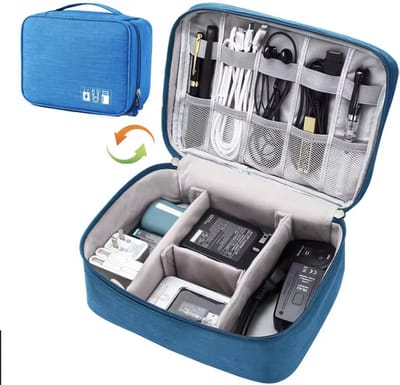 CHPN - Electronica Opbergtas - Accessoire tas - Oplader Tas - Vakantie - Reistas - Oordopjes/kabels - Blauw - Elektra tas