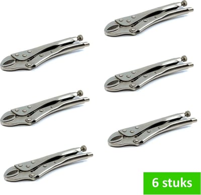 Steelwood Griptang - 225 mm - Getande bekken - Klembereik 0 tot 43 mm - set 6 stuks