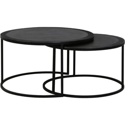 Light & Living Salontafel Talca - Antiek Lood Edge - Ø67,5+Ø75cm - Modern