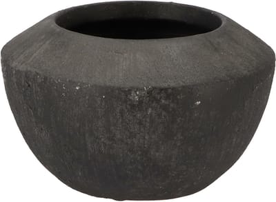 DK Design Bloempot model Maya - verweerd zwart - D25 x H16 cm - rustiek