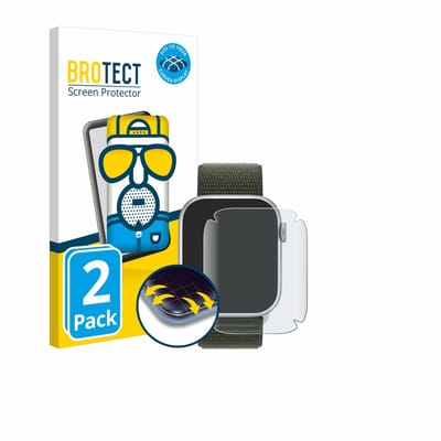 BROTECT - Screenprotector voor Apple Watch Series 9 (41 mm) - Folie Beschermfolie matte volledig dekking 2 Stuks