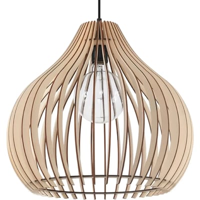 Sollux Lighting Hanglamp Aprilla - E27 - natuurlijk hout - hout - 110x40x40cm