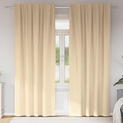 vidaXL Zwart-out Gordijnen met Ringen 2 st Crèmekleurig 225 x 140 cm