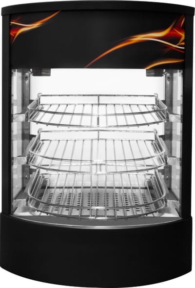 Warmhoudkast met pizzadisplay - zwart - 50 cm - 500w