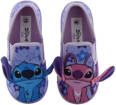 Lilo & Stitch - Pantoffels kinderen voor meisjes - Angel en Stitch Sloffen kind slip-on - Schoenen van 2 tot 8 jaar - Maat 27 - Paars