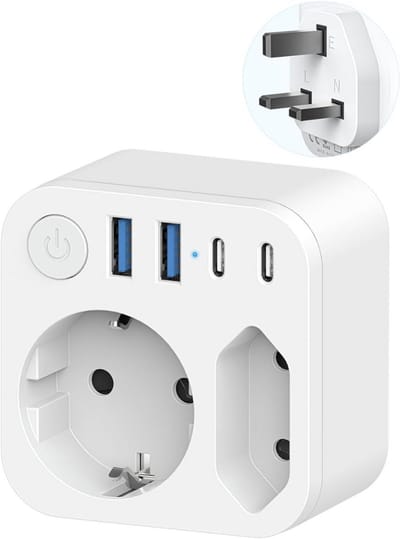 Dubbele Stekker voor Stopcontact - Tweeweg Stekker - Verdeelstekker - Stopcontact Splitter - Wit