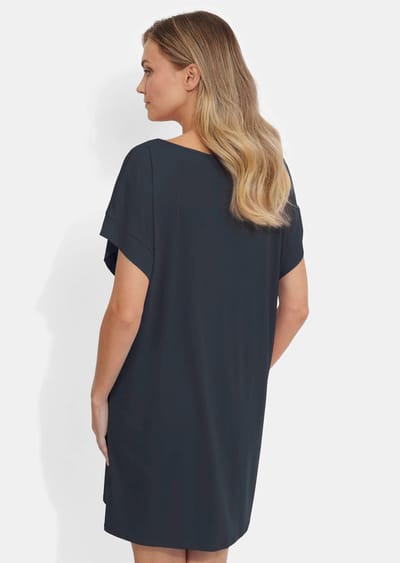 Casual strandjurk van glad, functioneel materiaal - zwart - Gr. L van Goldner Fashion