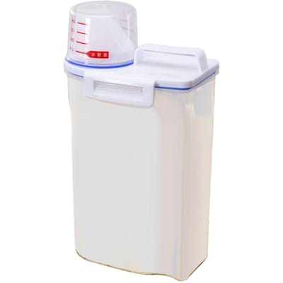 Rijstcontainer Draagbaar Compact 2kg Capaciteit Doosontwerp Voedselkwaliteit PP Plastic Luchtdichte Voedselopslag white