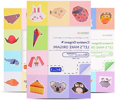 Kleurrijke origami kit voor kinderen vanaf 5 jaar met 90 patronen en handleiding, creatieve knutselprojecten en doe-het-zelf kunstactiviteiten