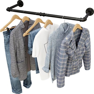 Nolad® - Kledingrek - Kledingstang - Gordijnroede - Garderoberek - Handdoekrek - 100 x 27 CM - Metaal - Zwart