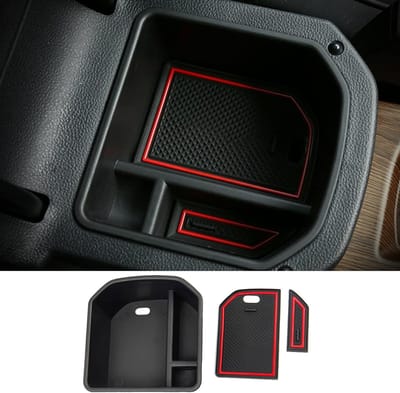 Opbergdoos voor VW T-Roc (2018-2024) - Console Organizer, Pallet Container met Munt- en Kaarthouder, Accessoires in Rood