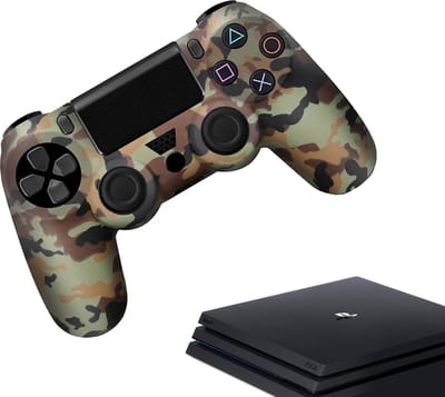 Gadgetpoint - Hoesjes & Skins voor PS4, PlayStation 4 - Performance Gaming Case - Soft Grip Covers - Anti-Slip Controller Accessoires - Camo - Bruin