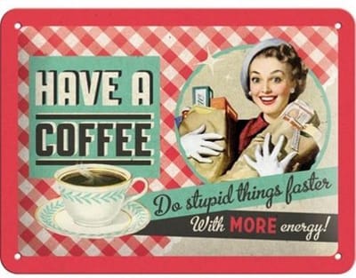 Have A Coffee Wandbord - Metaal - 15 x 20 cm