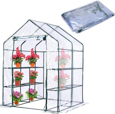 Broeikas Vervangende Hoes - Kweekkas Dekfolie - Planten Beschermen - Waterdicht en Anti-UV - 142 x 142 x 193 cm