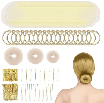 LAUZY- Knotmakers 183 Stuks - Haarnetjes - Onzichtbare Knot - Haarelastiekjes - Haarspelden - Donutaccessoires - Haarknot