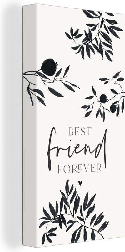 Canvas Schilderij Best friend forever - BFF - Spreuken - Vrienden - Quotes - 20x40 cm - Wanddecoratie