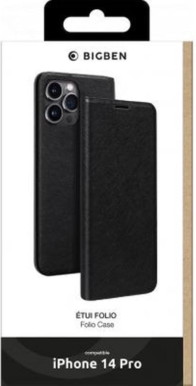 Bigben Connected, Hoesje geschikt voor iPhone 14 Pro - Folio, Zwart