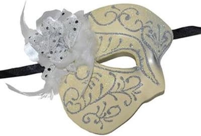 Venetiaans half oog masker met bloem