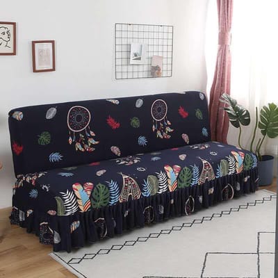 Housse de canapé sans bras housse de canapé extensible housse de canapé-lit pliante imprimée housse élastique housse de canapé S-120-140CM