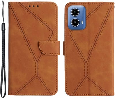 Coverup Hoesje - Geschikt voor Motorola Moto G85 Hoesje - Coverup Book Case - Bruin