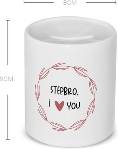 Akyol - stepbro i love you Spaarpot - Broer - de liefste stiefbroer - verjaardagscadeau - verjaardag - cadeau - cadeautje voor broer - broer artikelen - kado - geschenk - gift - 350 ML inhoud