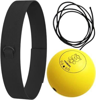 Boks Trainingsbal - Reflex Bal - Verbeter Coördinatie - Verstelbare Hoofdband - Set van 3 ballen - Geel