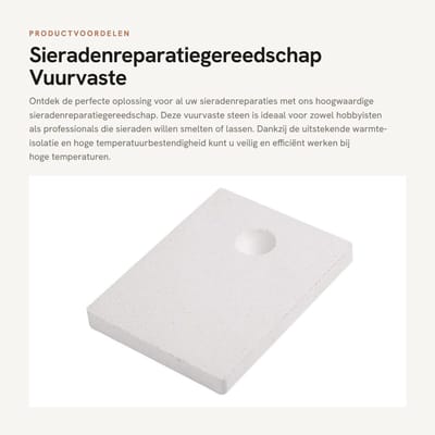 Dailygoods- Vuurvaste Steen - Hoge Temperatuurbestendigheid - Sieraden Gereedschap - Warmte-Isolatie - Compact - Lichtgewicht - Sieradengereedschap