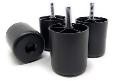 Dailygoods - Meubelglijders - 4 stuks - Licht en duurzaam - Zilverkleurig/zwart - Ideaal voor banken en bedden - Eenvoudige installatie - Geschikt voo
