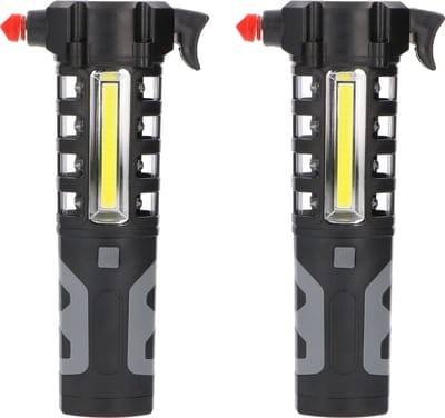LED's Light Multitool auto - gordelsnijder - noodhamer - waarschuwingslicht - 2 stuks