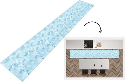 Keukenloper - Loper keuken - Waterverf - Blauw - Patroon - 300x50 cm - Keukenloper vinyl