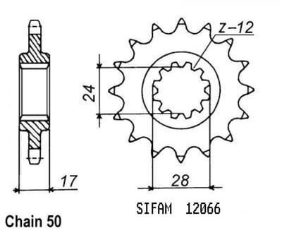 Pignon de sortie de boite Sifam pour Moto Honda 600 Cbr Fk Fl 1989 à 1990 Neuf