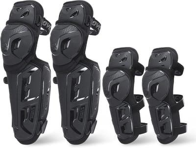 Motorfiets Knie Scheenbeschermer Pads - 2 in 1 Verstelbare Anti-Slip Bescherming voor Motocross en Racing