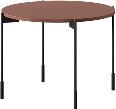 Sonatia ronde salontafel 60 cm – MDF tafelblad met metalen poten | Kleur: Bordeauxrood