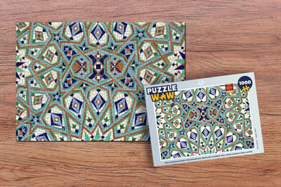 Puzzel Een Marokkaanse Mozaïekmuur waar de figuren veel door elkaar heen lopen - Legpuzzel - Puzzel 1000 stukjes volwassenen