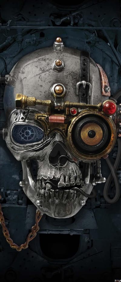 Fotobehang Alchemy  Art Necronaut Skull | DEUR - 211cm x 90cm | 130g/m2 Vlies