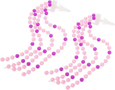 Kinderfiets Stuurdecoratie - Lint Streamers Kwastjes - Fiets Versieren - Met Pareltjes - 22 cm - Roze